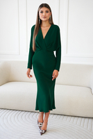 VENICE bottle green midi dress