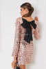 ANGEL gold sequin dress with a bow