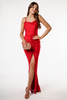 KYLIE red fitted maxi dress