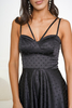 MARILYN flared black dress with polka dots