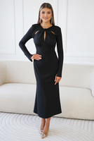 SANTI black midi dress