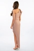 RANDI dark nude maxi dress with frill