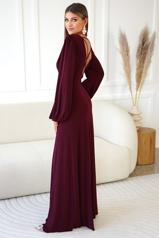 PATRICIA burgundy maxi dress