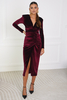 LIYA burgundy velor midi dress