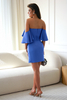 EVITA mini blue dress with ruffles