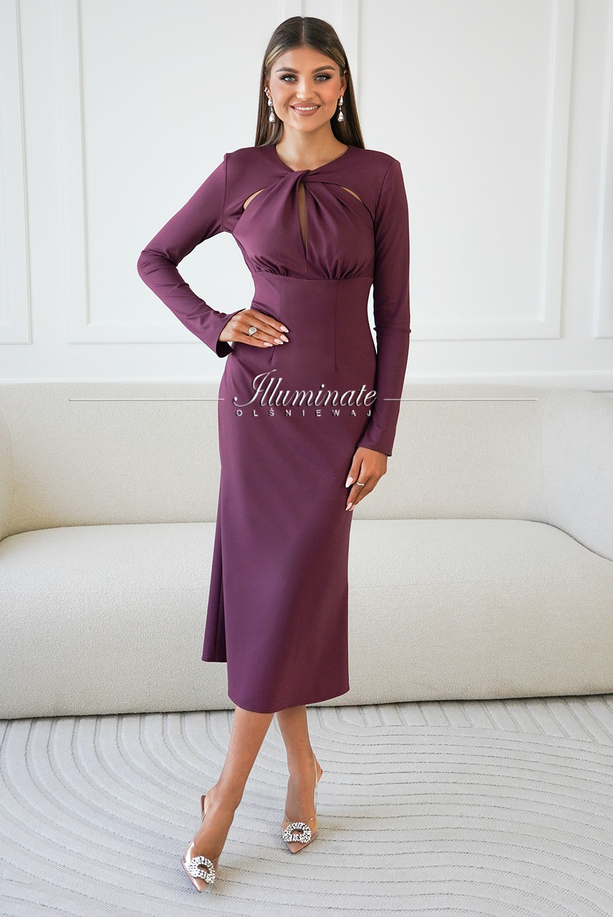 SANTI plum midi dress