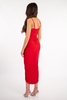 KENDALL red midi fitted dress