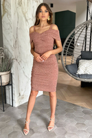 GEORGINA caramel midi dress