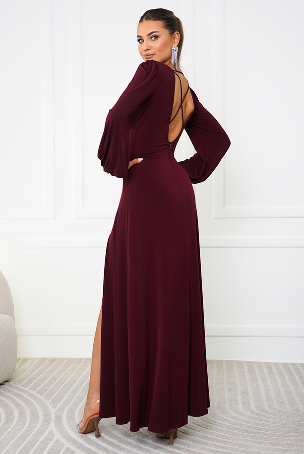 PATRICIA burgundy maxi dress