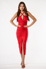 KIM red fitted midi dress