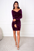 FEDERICA purple velvet dress knee length