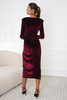 LIYA burgundy velor midi dress