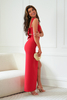 KIMME red elegant maxi dress with bows