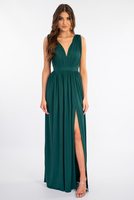 VALERIA bottle green maxi dress