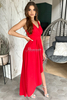 LOVE red asymmetric long dress