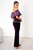 MARTINA purple sequin with velvet evening maxi dress