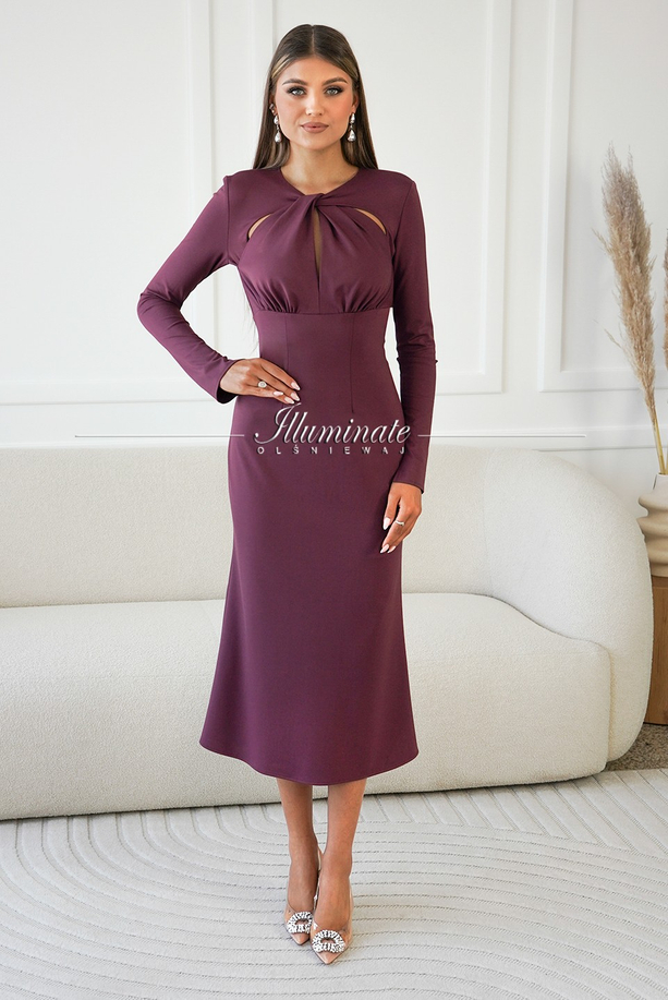 SANTI plum midi dress