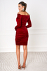 FEDERICA red velvet dress knee length