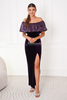 MARTINA purple sequin with velvet evening maxi dress