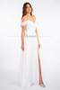 MERY ecru flared long dress