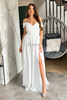 MERY ecru flared long dress