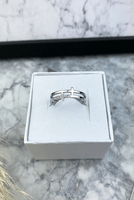 Silver ring, cross, stainless steel 316L