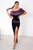 MARTINA purple sequin with velvet evening maxi dress