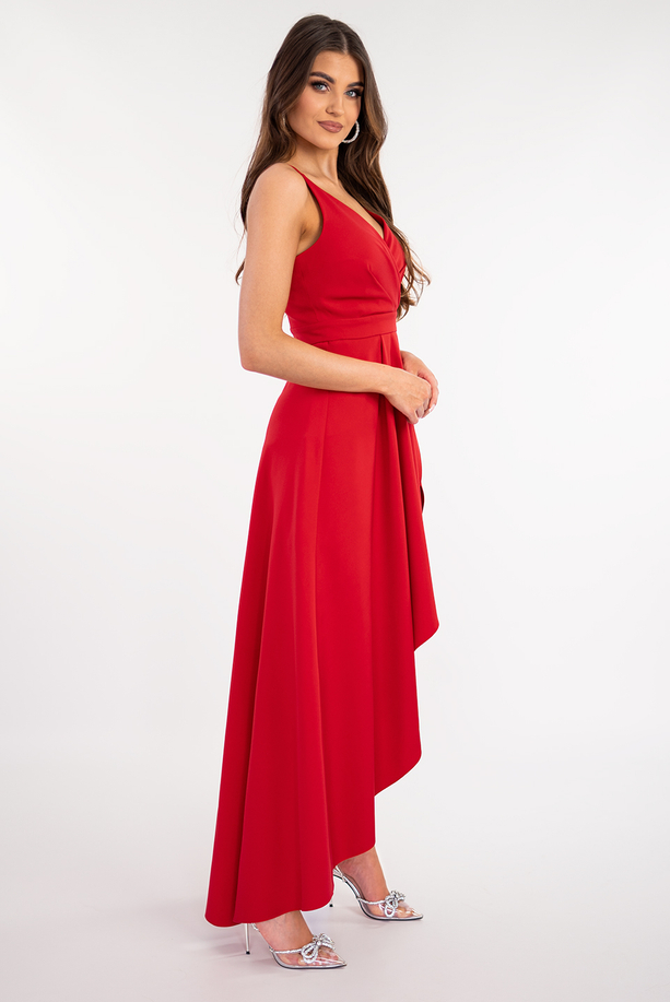 LOVE red asymmetric long dress