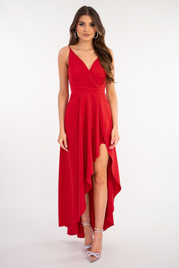 LOVE red asymmetric long dress