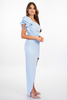 RANDI blue maxi dress with a frill