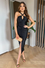 KIM black fitted midi dress