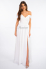 MERY ecru flared long dress