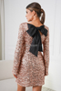 ANGEL gold sequin dress with a bow