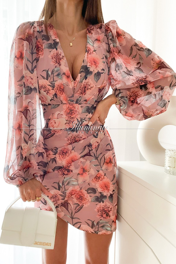 MELANI floral chiffon dress